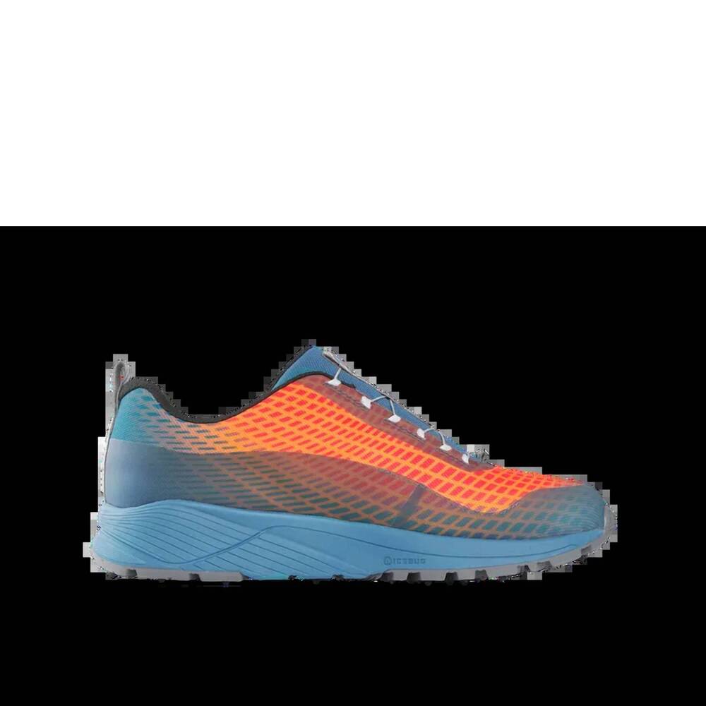 NEW ICEBUG men's newrun bugrip gtx shoes in mist blue/fire orange